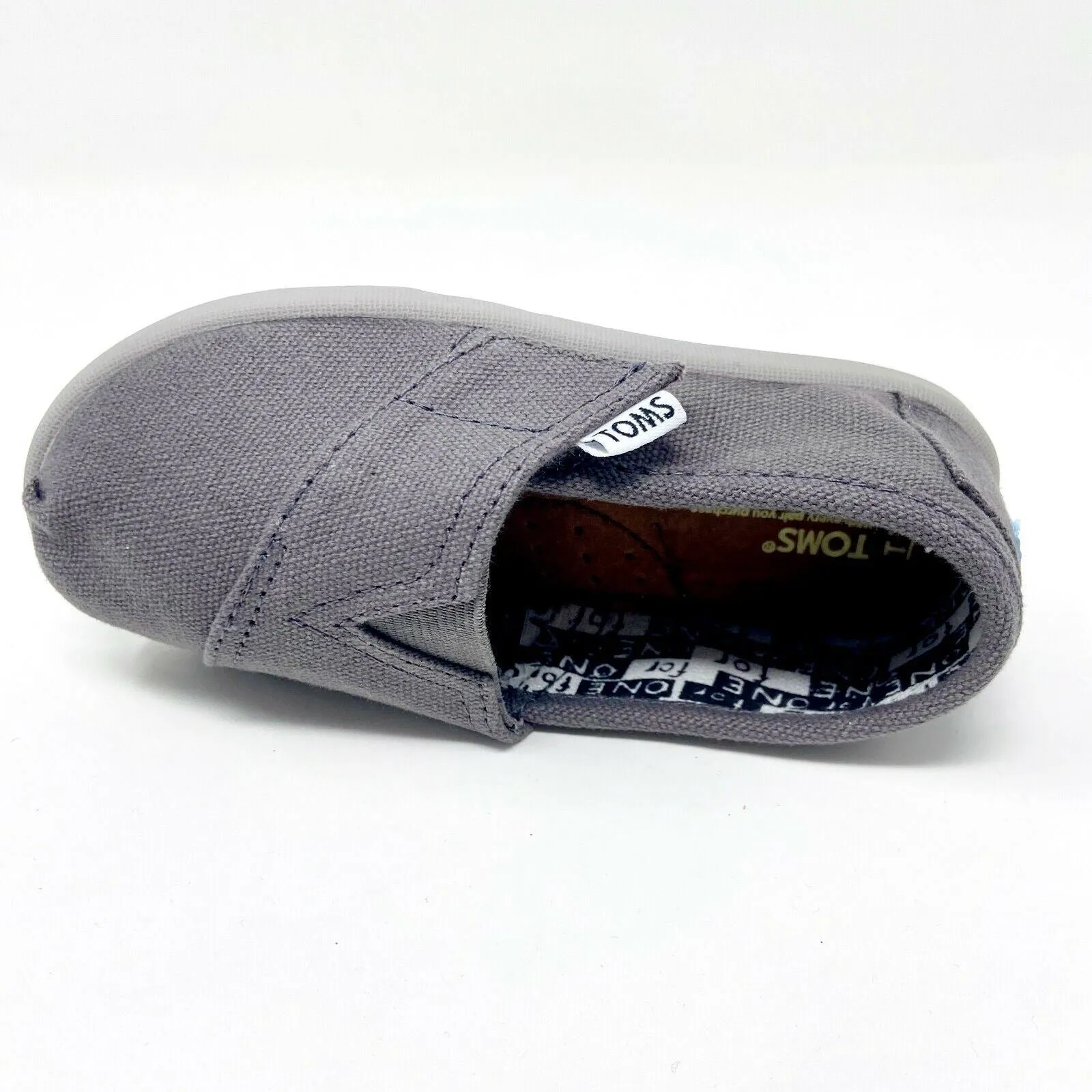 Toms Classics Ash Tiny Toddler Slip On Casual Canvas Flat Shoes