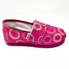 Toms Classics Circles Glitter Tiny Toddler Slip On Casual Canvas Flat Shoes