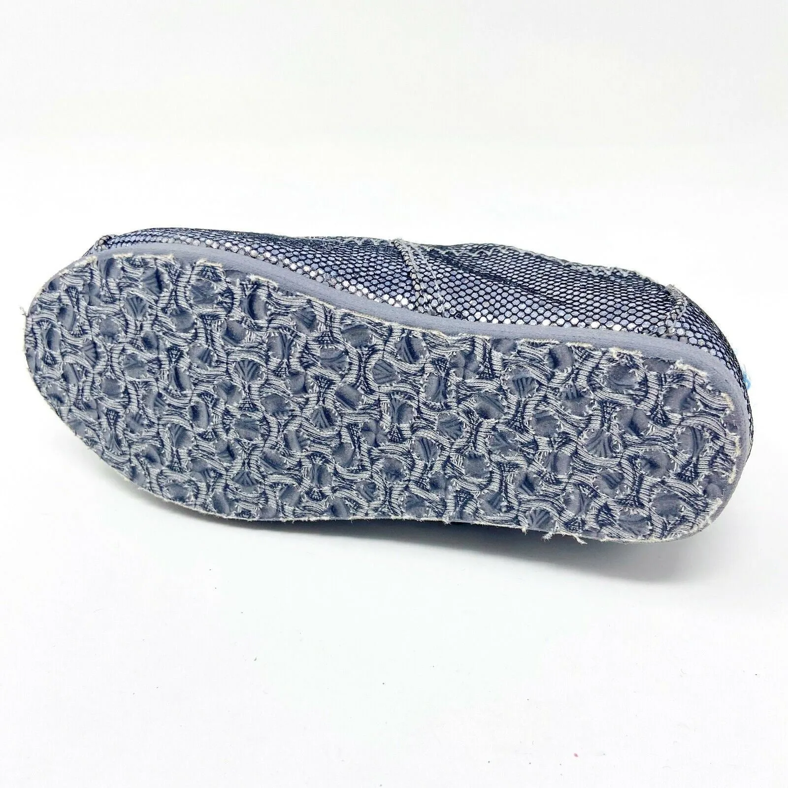 Toms Mary Jane Pewter Glitter Tiny Toddler Slip On Casual Canvas Flat Shoes
