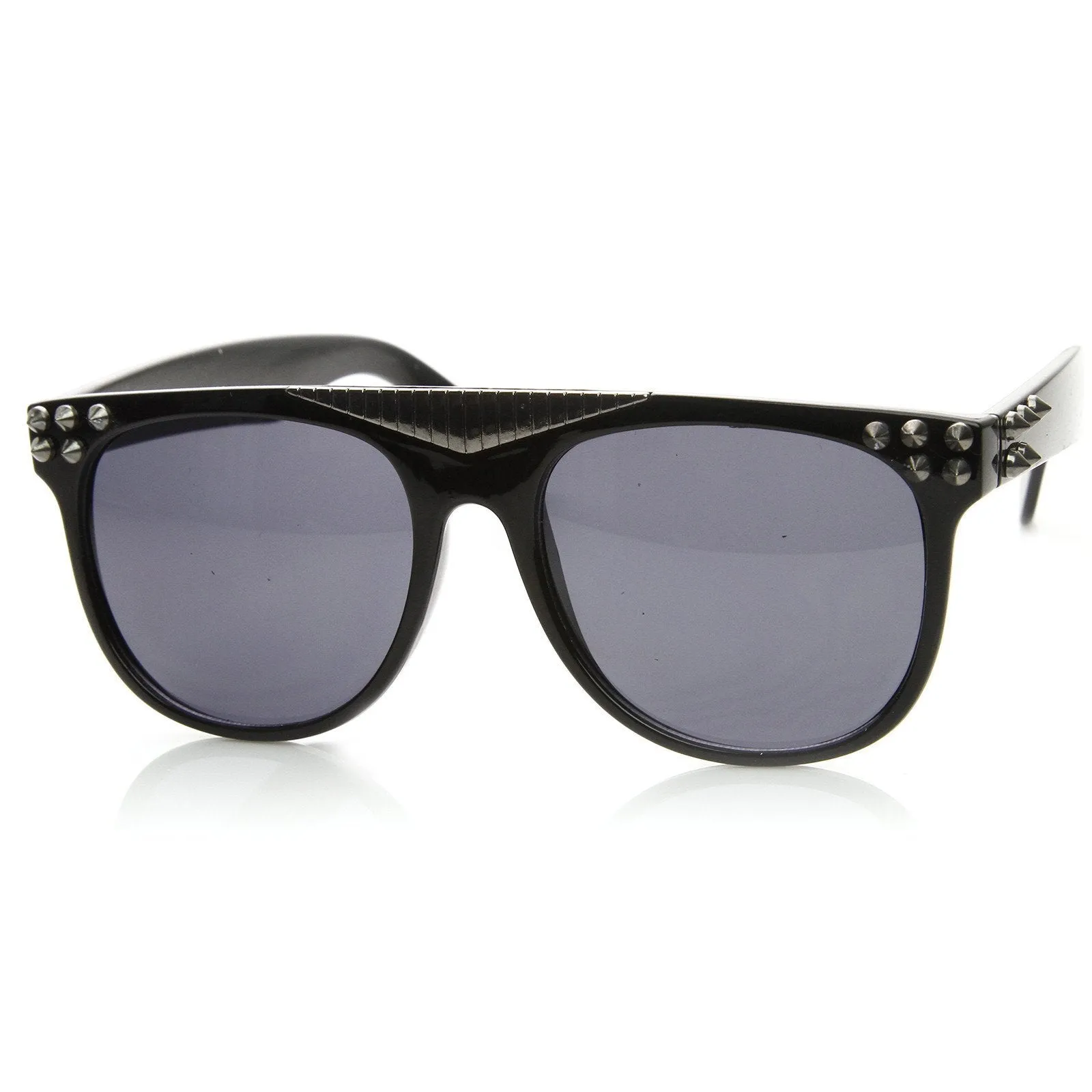 Trendy Fashion Retro Flat Top Spiked Horned Rim Sunglasses 8968
