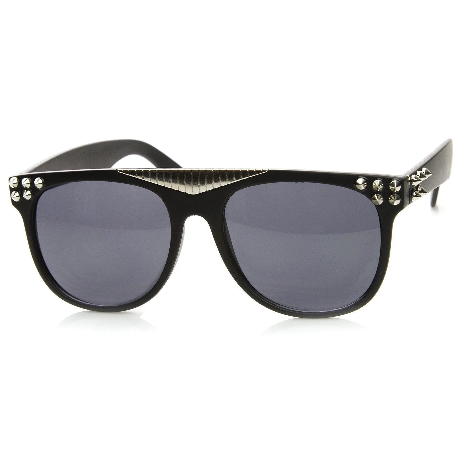Trendy Fashion Retro Flat Top Spiked Horned Rim Sunglasses 8968