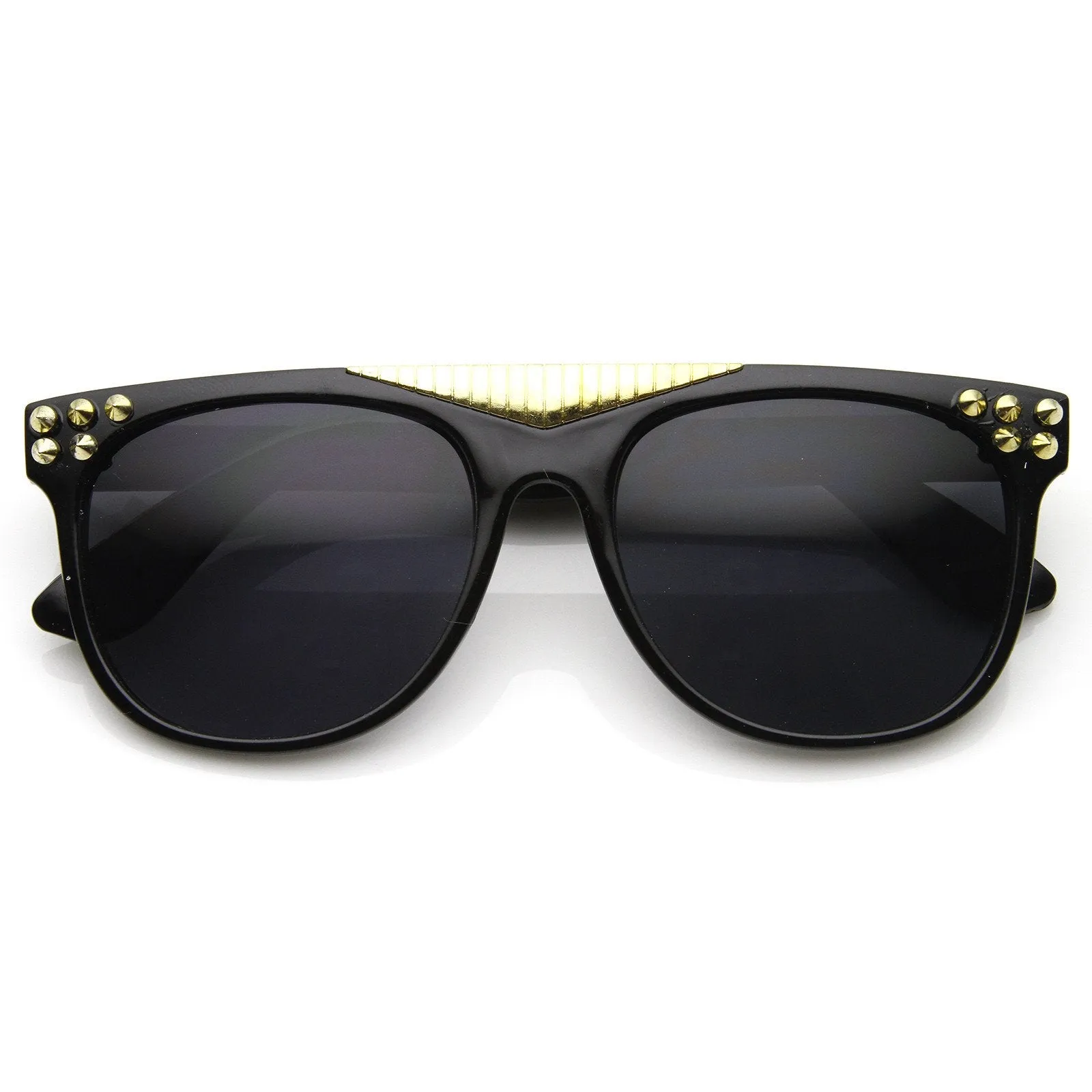 Trendy Fashion Retro Flat Top Spiked Horned Rim Sunglasses 8968