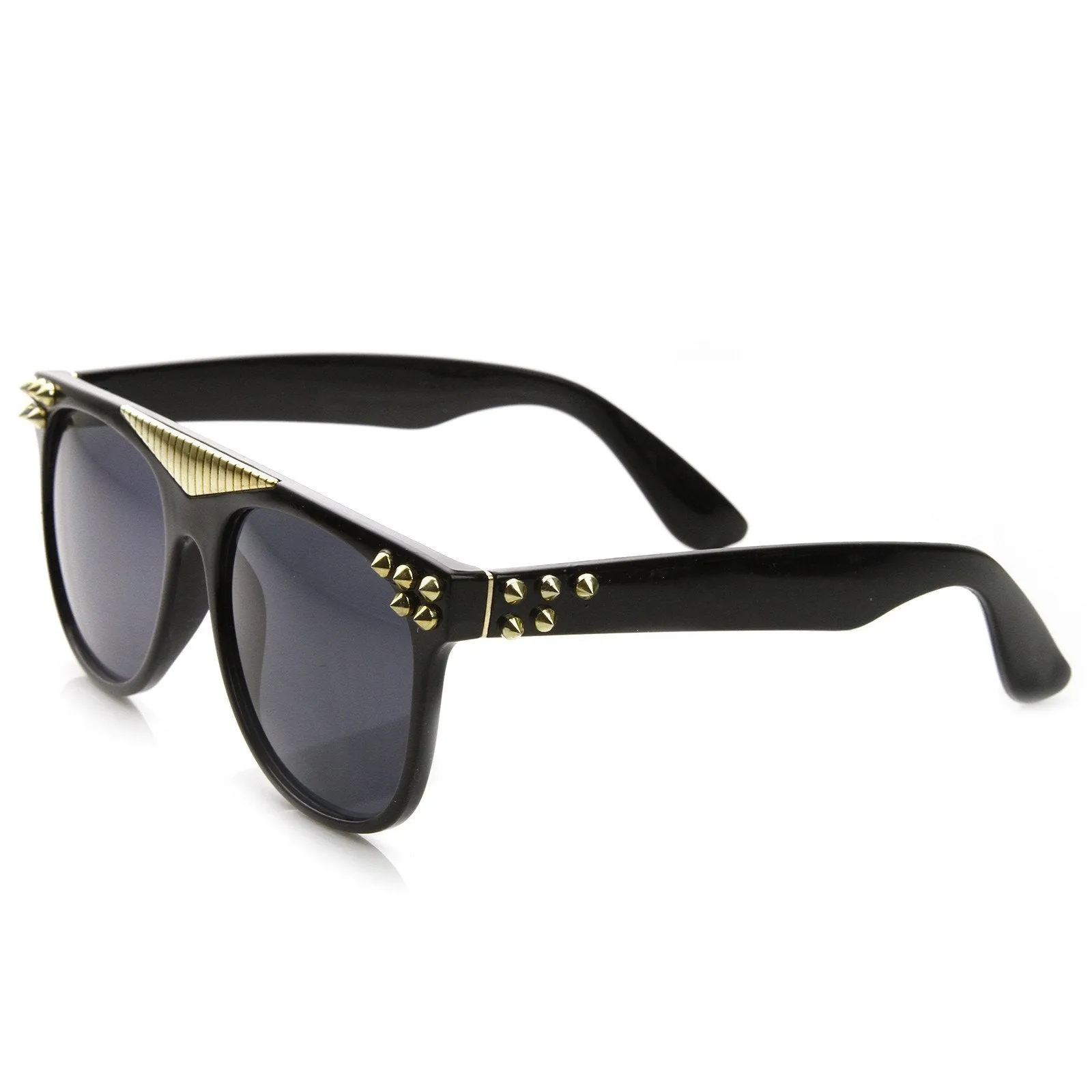 Trendy Fashion Retro Flat Top Spiked Horned Rim Sunglasses 8968