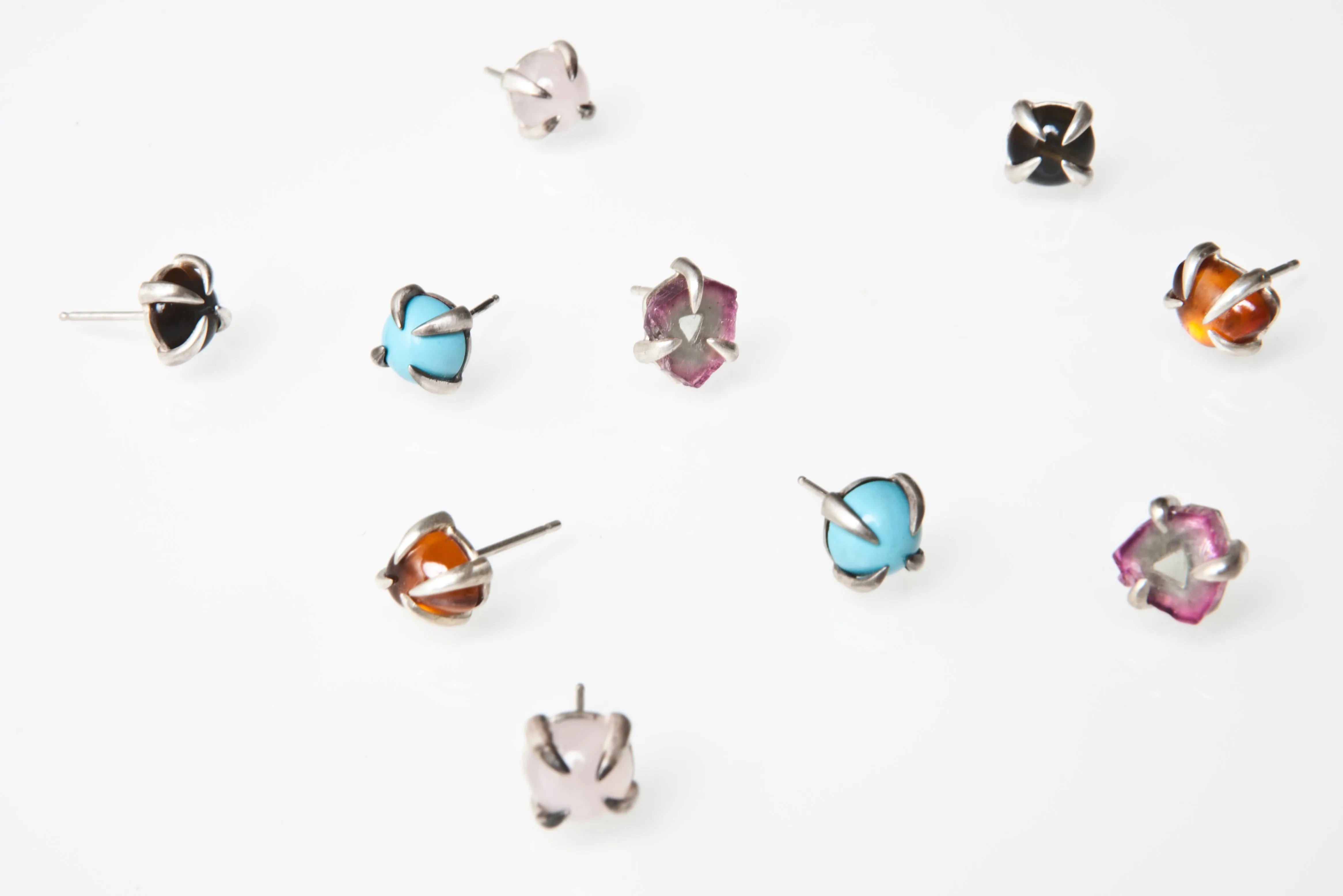 Turquoise Spike Studs in rose gold vermeil