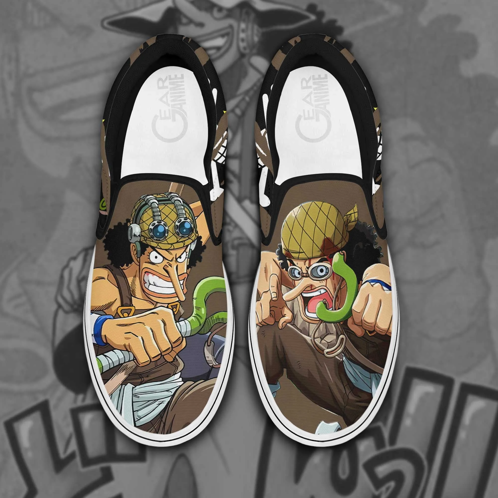Usopp Slip On Sneakers OP Custom Anime Shoes