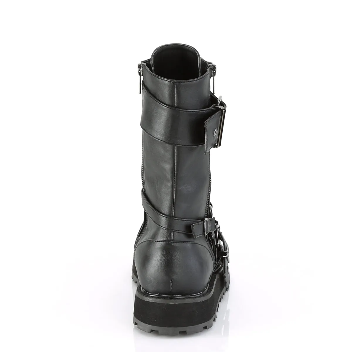 VALOR-220 DemoniaCult Black Vegan Leather Sexy Unisex  Boots (Alternative Footwear)