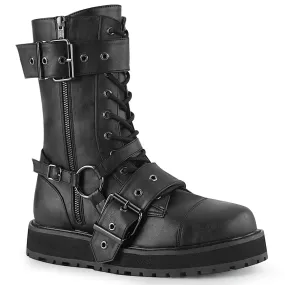 VALOR-220 DemoniaCult Black Vegan Leather Sexy Unisex  Boots (Alternative Footwear)