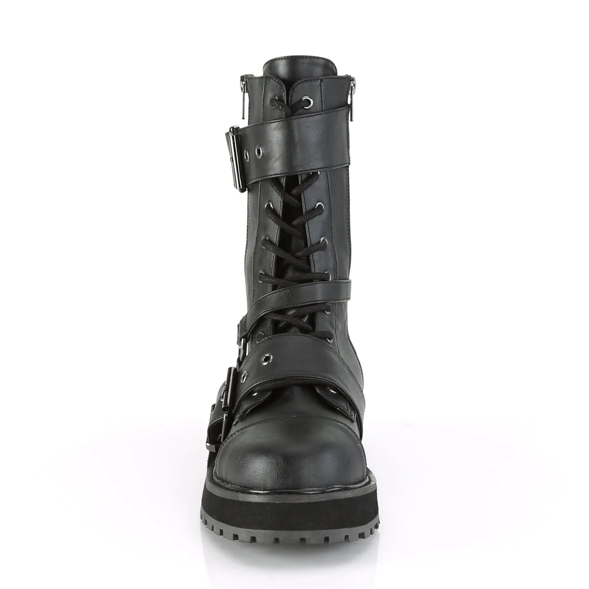 VALOR-220 DemoniaCult Black Vegan Leather Sexy Unisex  Boots (Alternative Footwear)