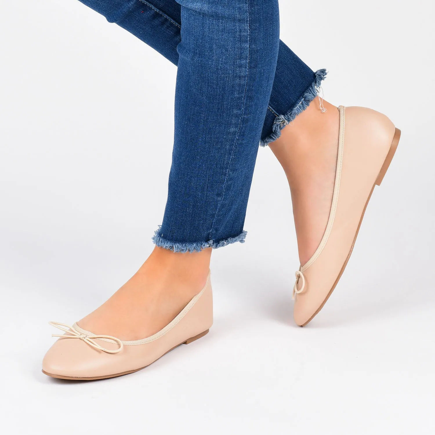 VIKA FAUX LEATHER BALLET FLATS IN WIDE