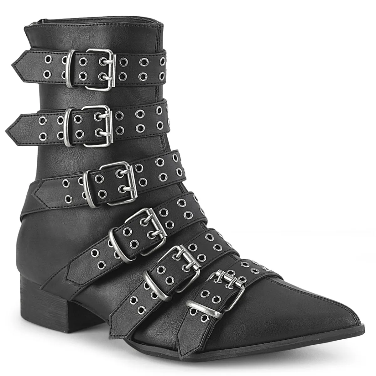 WARLOCK-70 DemoniaCult Black Vegan Leather Sexy Unisex Shoes & Boots (Alternative Footwear)