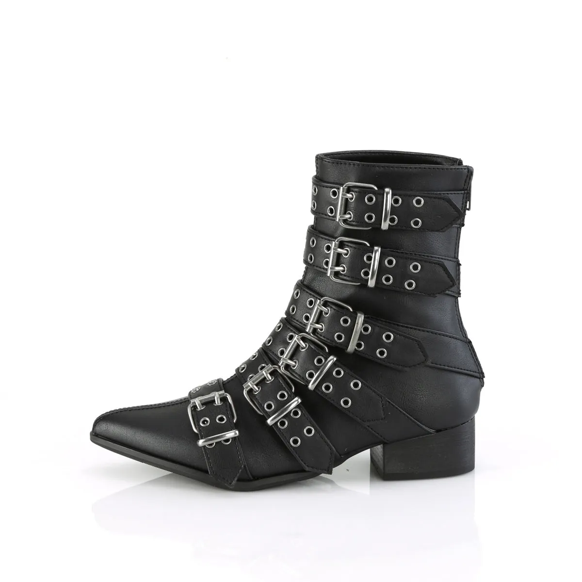 WARLOCK-70 DemoniaCult Black Vegan Leather Sexy Unisex Shoes & Boots (Alternative Footwear)
