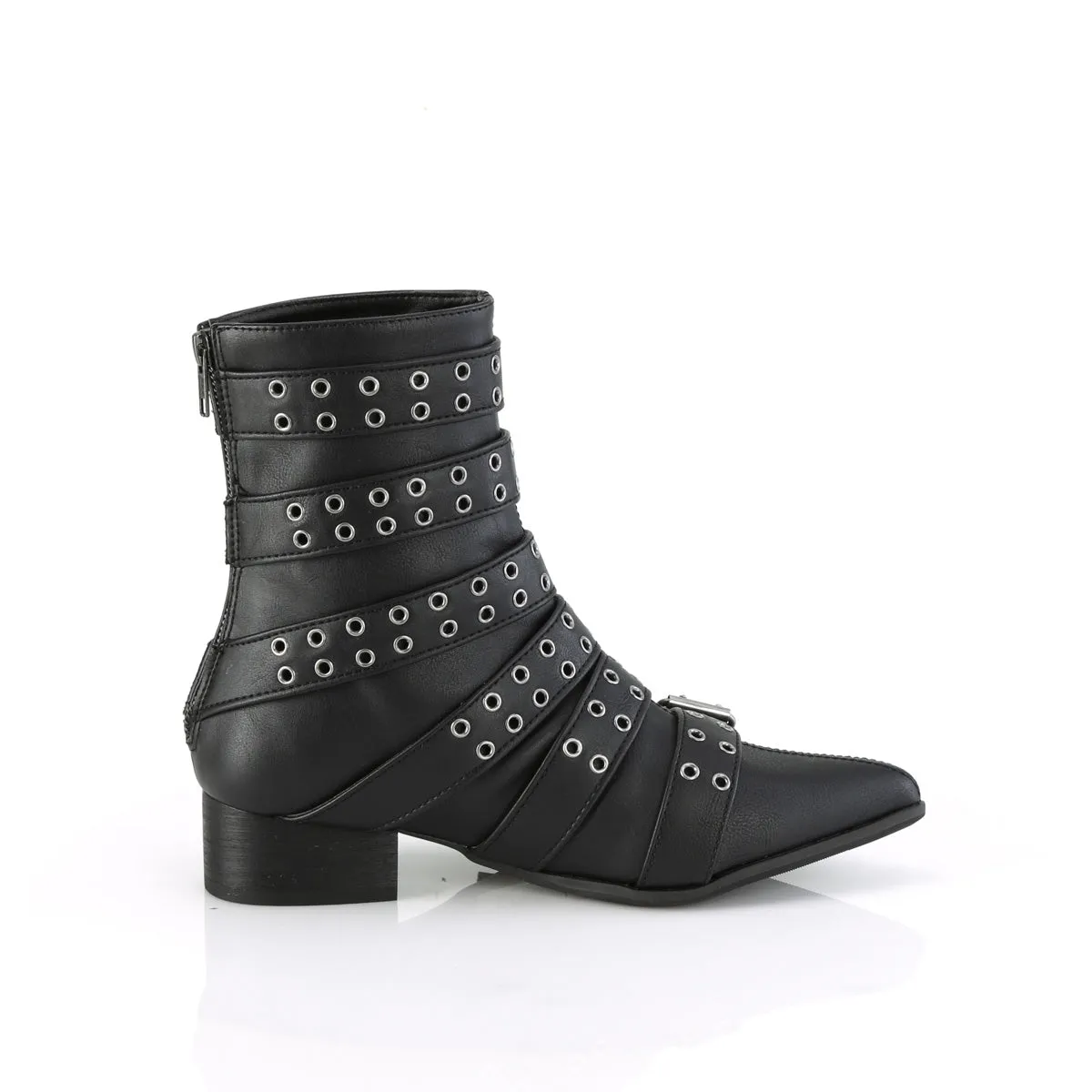 WARLOCK-70 DemoniaCult Black Vegan Leather Sexy Unisex Shoes & Boots (Alternative Footwear)