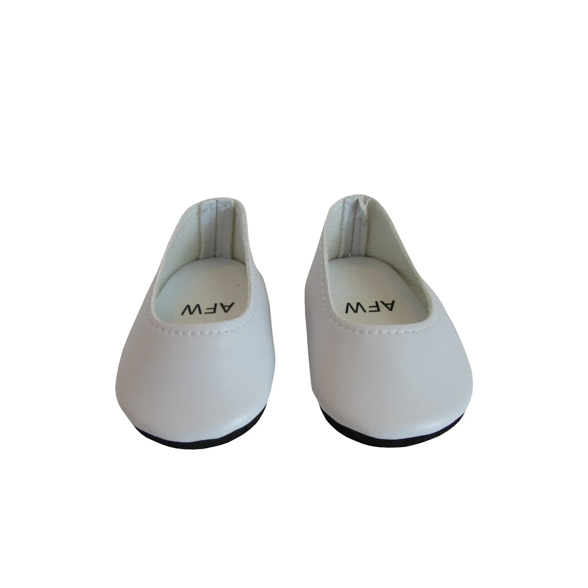 White Slip-on Dress Shoes for 18-inch dolls