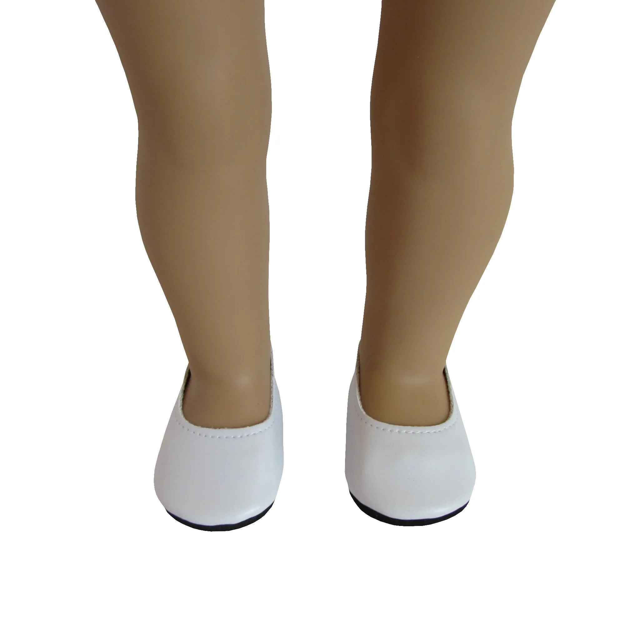 White Slip-on Dress Shoes for 18-inch dolls