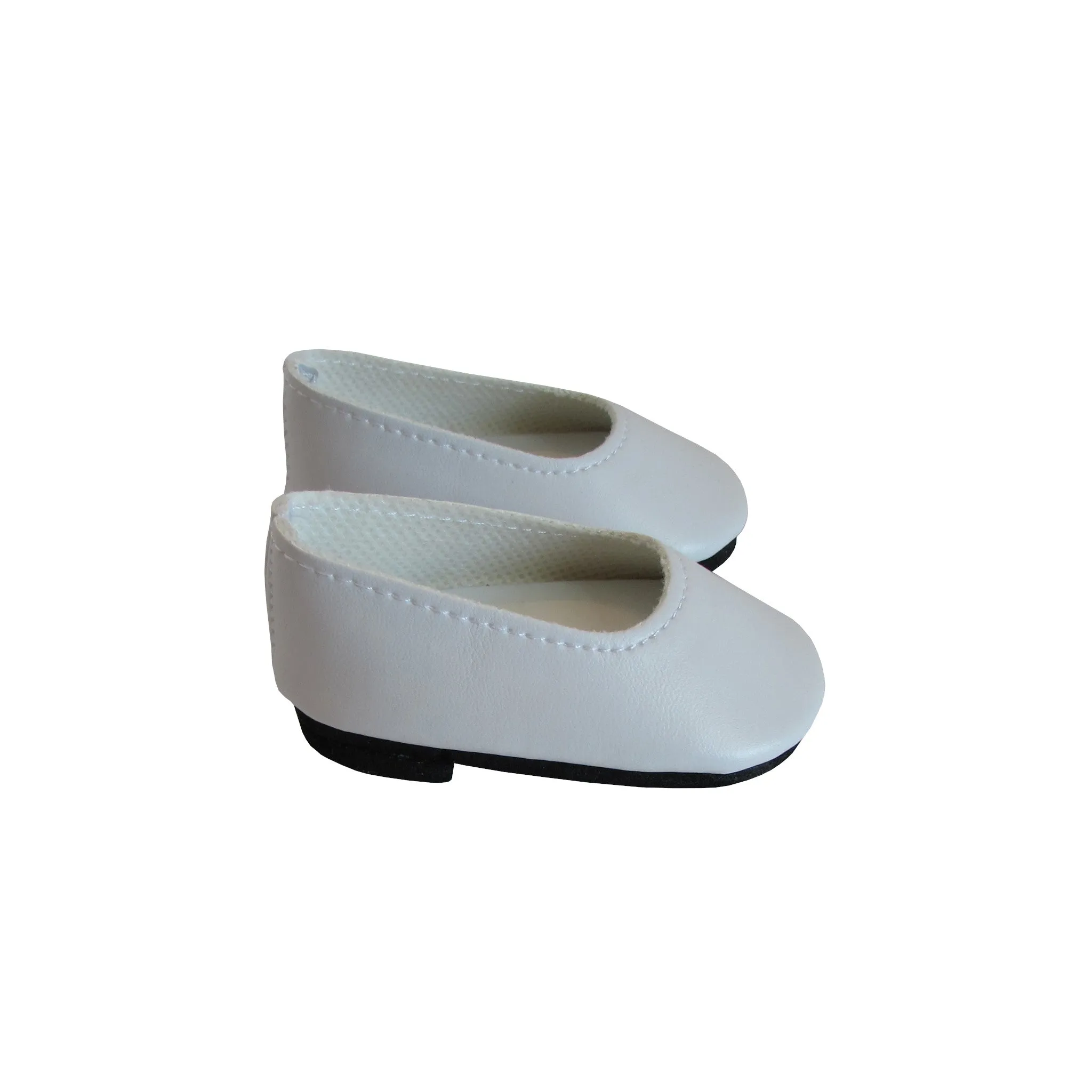 White Slip-on Dress Shoes for 18-inch dolls