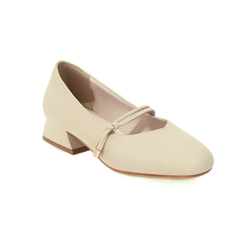 Women Block Middle Heels Pumps