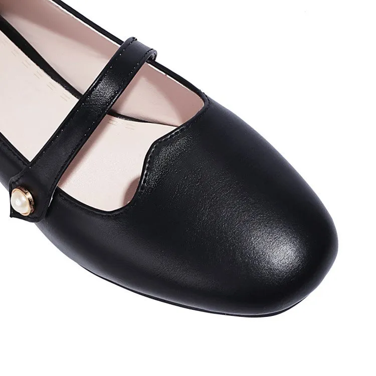 Women Mary Jane Block Heel Pumps