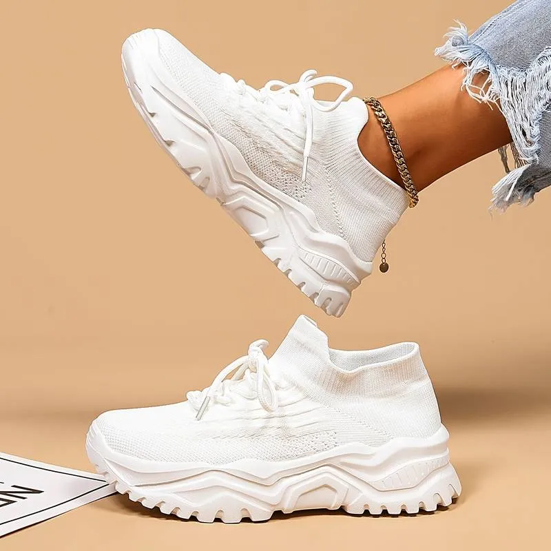 Women’s Chunky Knit Sneakers | Lightweight & Stylish