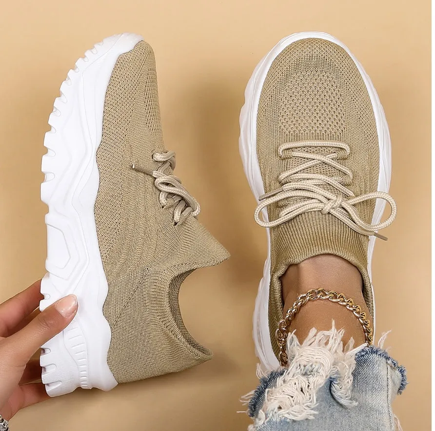 Women’s Chunky Knit Sneakers | Lightweight & Stylish