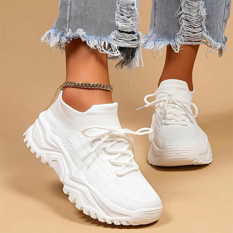 Women’s Chunky Knit Sneakers | Lightweight & Stylish