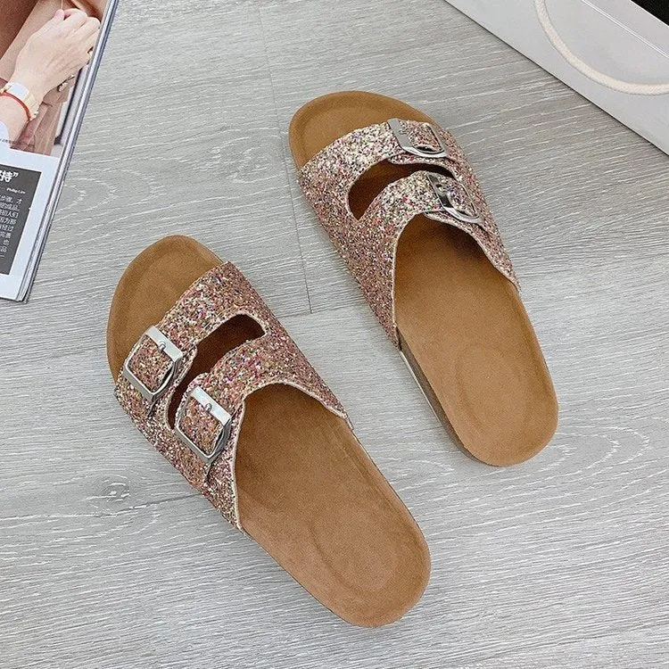 Women's Flip Flop Buckle Slip-On Summer Casual Slippers