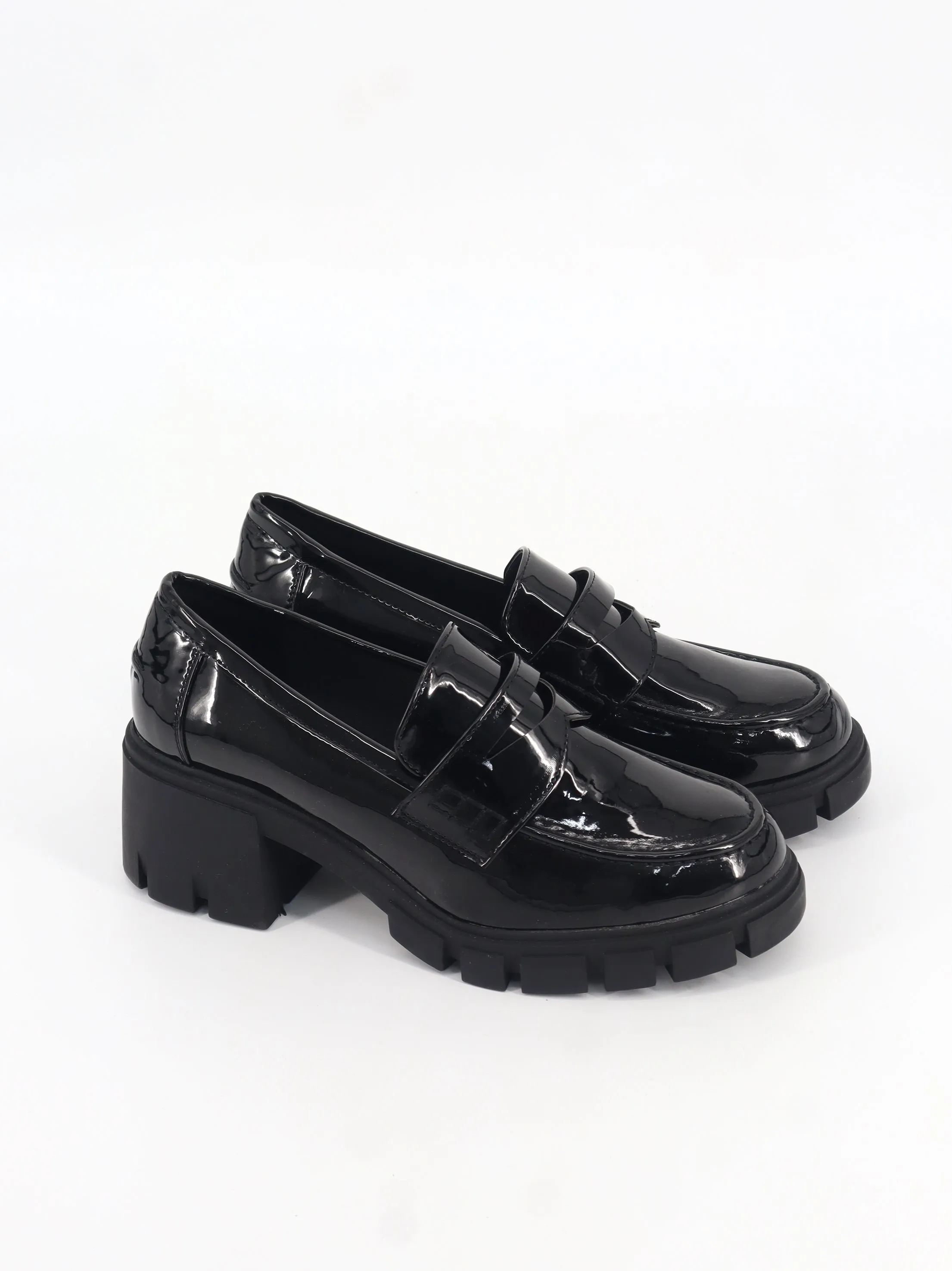 Women's Patent Leather Slip On Shoes,Black