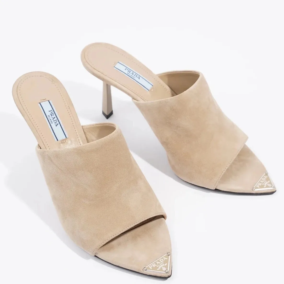 Womens Prada Triangle Mule