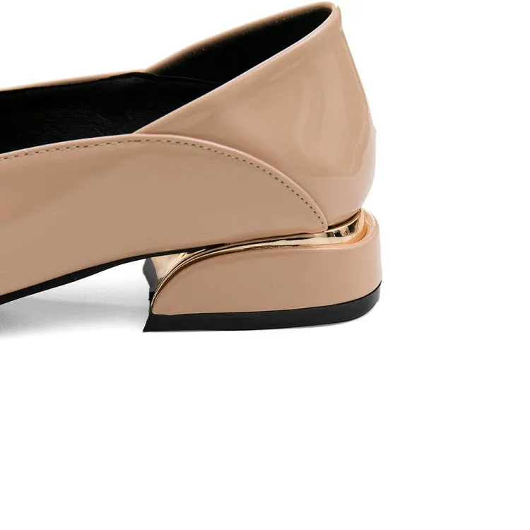 Women's Pu Leather Square Toe Puppy Heel Shoes