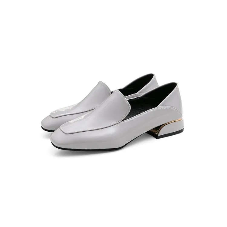 Women's Pu Leather Square Toe Puppy Heel Shoes
