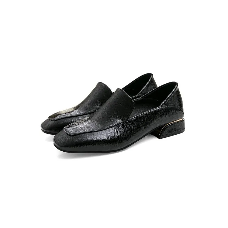 Women's Pu Leather Square Toe Puppy Heel Shoes