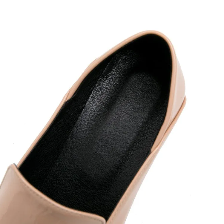 Women's Pu Leather Square Toe Puppy Heel Shoes