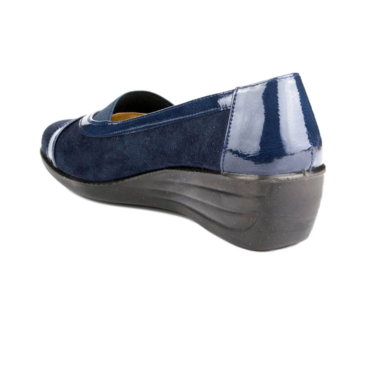 Womens Wedge Shoes Slip On Black