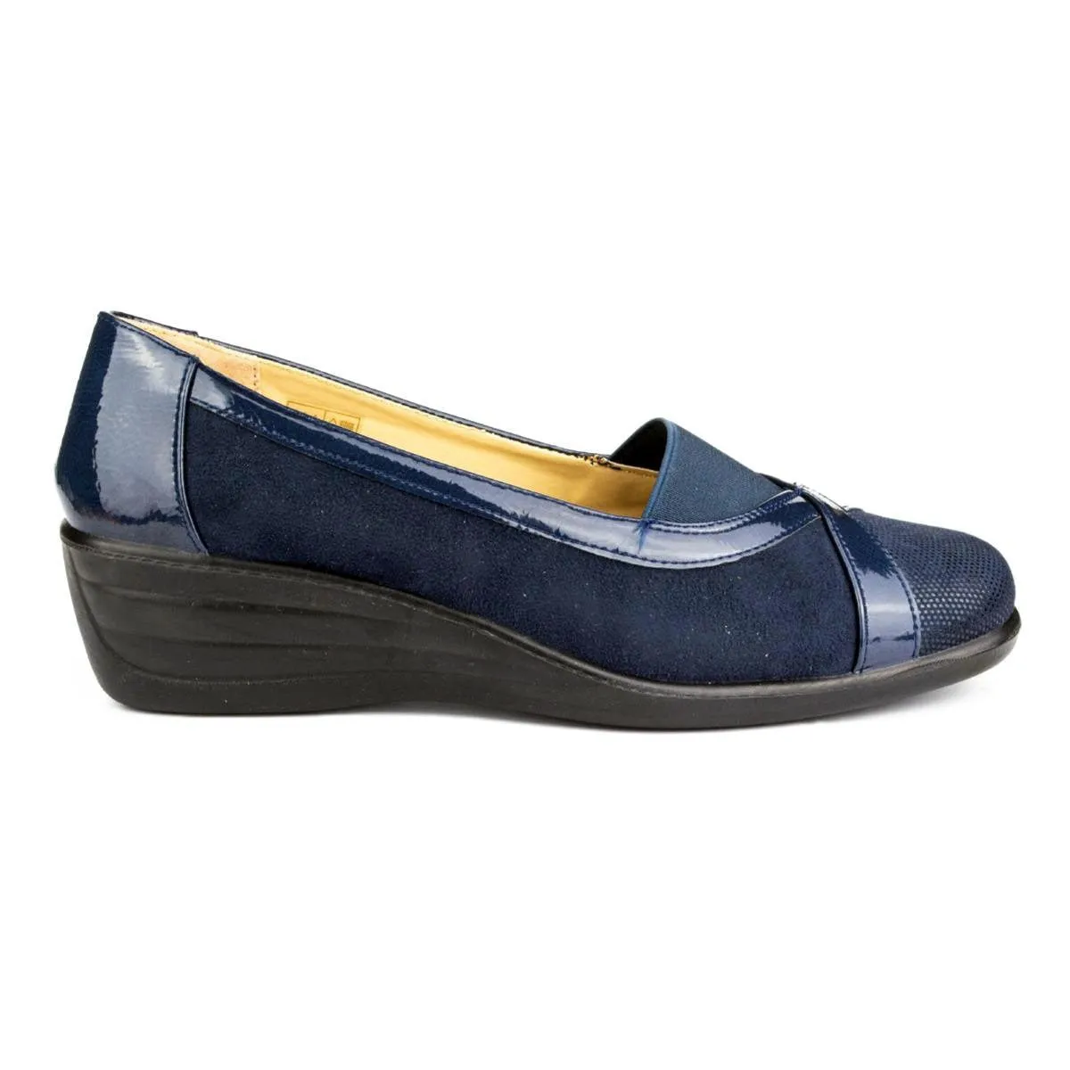 Womens Wedge Shoes Slip On Black