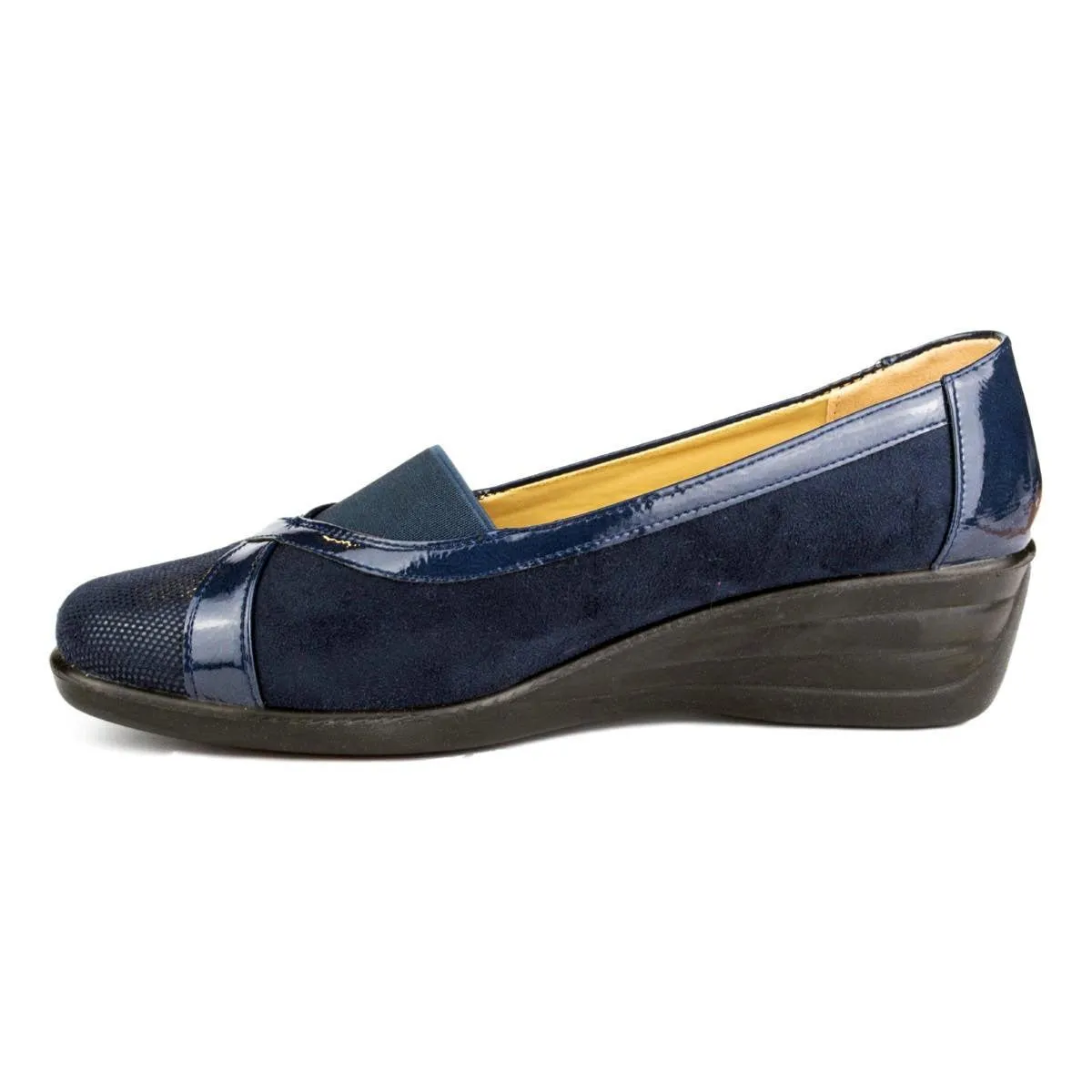 Womens Wedge Shoes Slip On Black