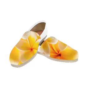 Yellow Frangipanis Women's Canvas Slip on Shoes